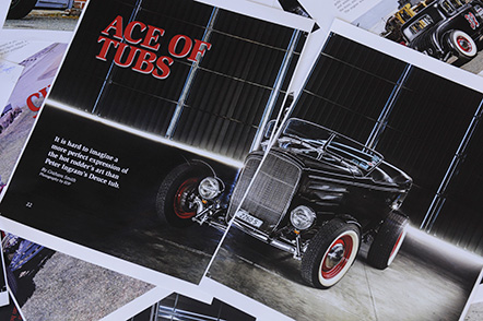 Peter Ingram's beautiful black '32 Deuce tub, one of the sharpest hot rods built in this country